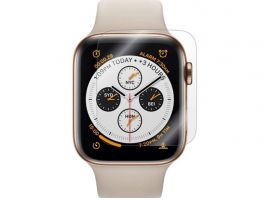 Kijelzővédő fólia (TPU, NEM íves, NEM ráhajló) ÁTLÁTSZÓ - [Apple Watch Series SE 40mm] (GP-81396)